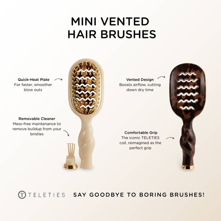 TELETIES Mini Vented Brush | Tan