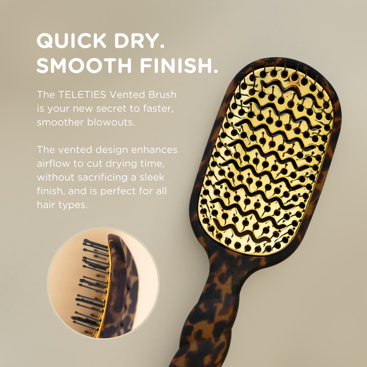 Teleties Vented Hair Brush | Blowout Brush for Faster, Smoother Styling