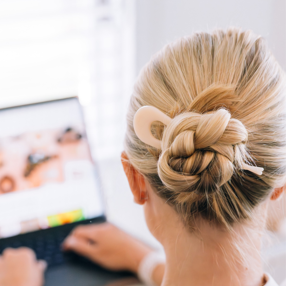 TELETIES French Hair Pin – Almond Beige | Easy Updo Hair Pin