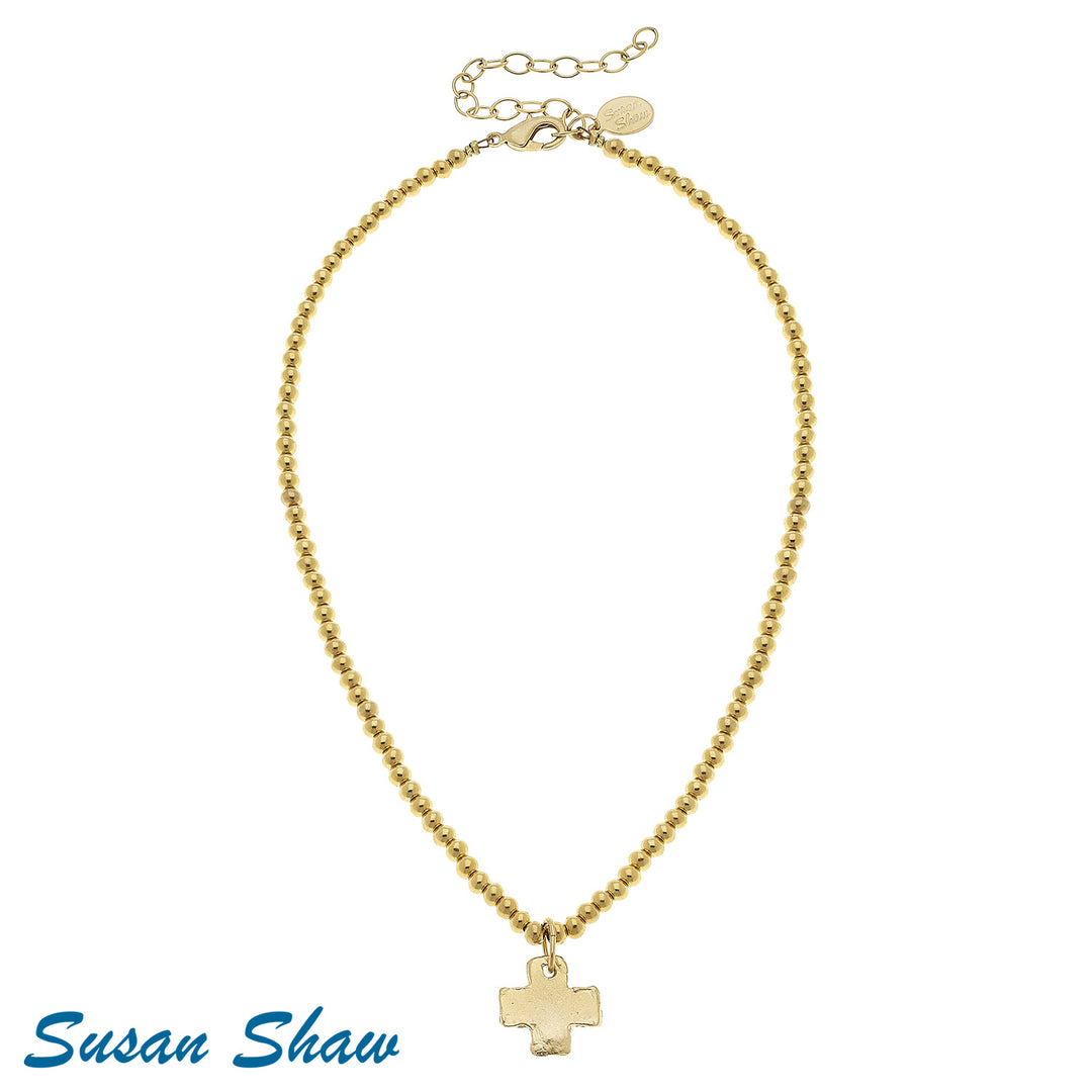 Susan Shaw Alys Cross Necklace | Semi-Precious Stone Layering Necklace