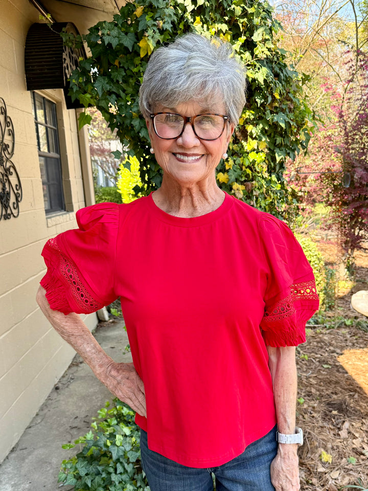 Tara Short Puff Sleeve Top