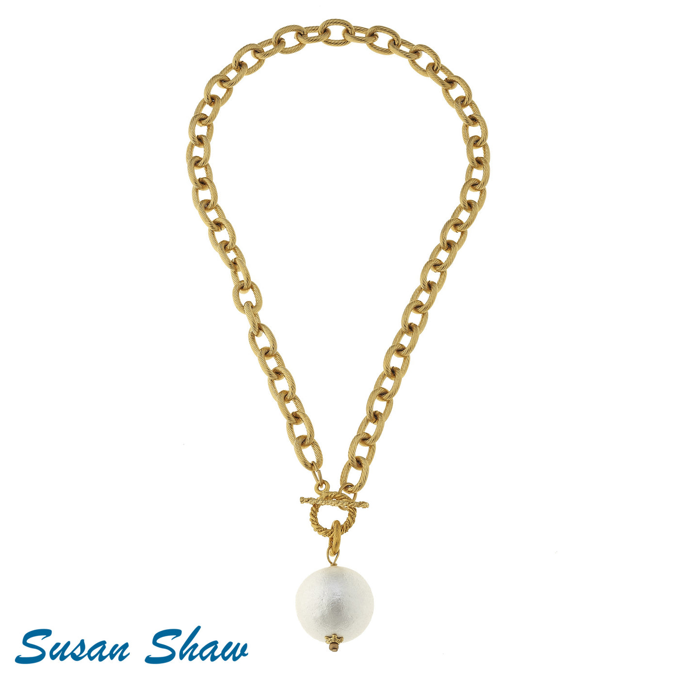Susan Shaw Cotton Pearl Toggle Necklace