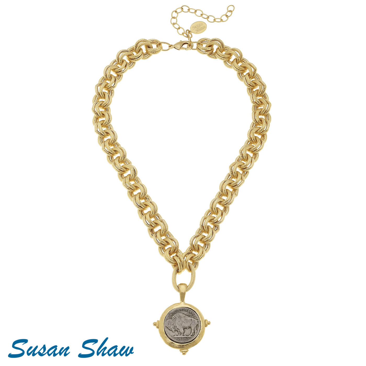 Susan Shaw Buffalo Coin Necklace