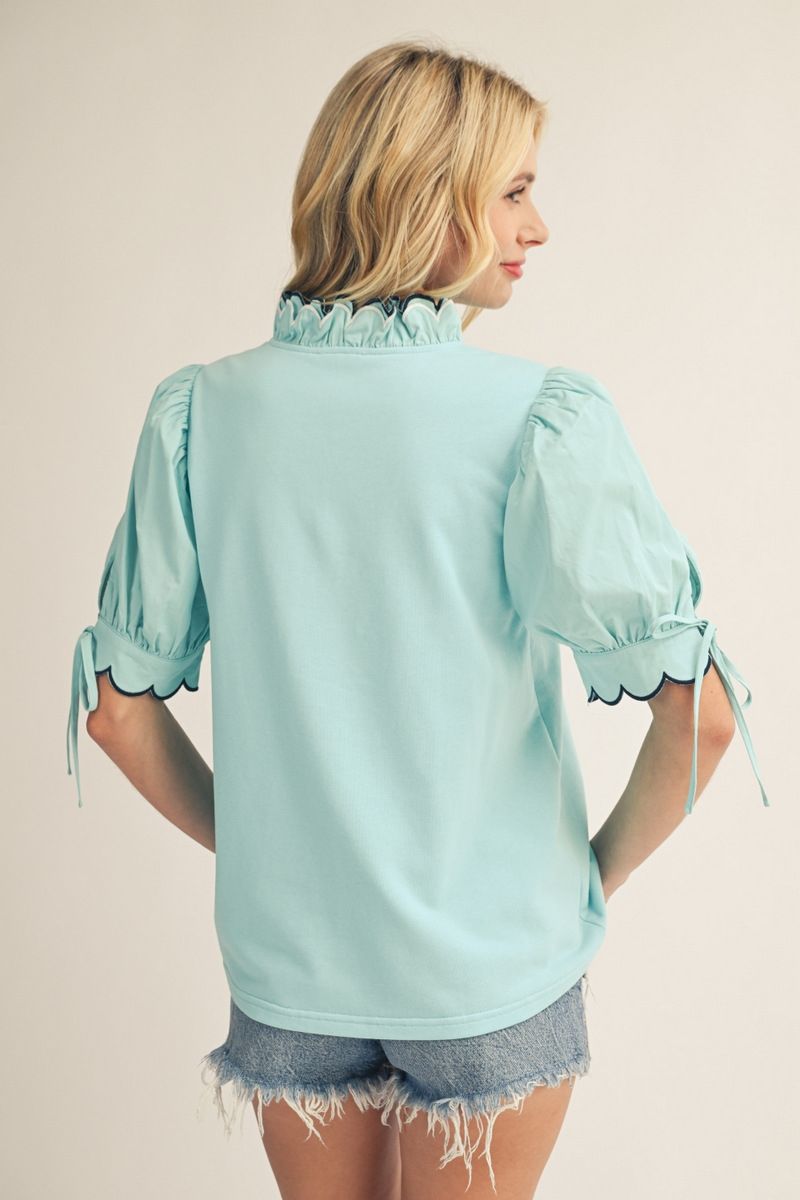 Cara Short Sleeve V Neck Top