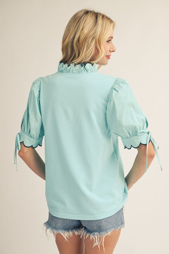 Cara Short Sleeve V Neck Top