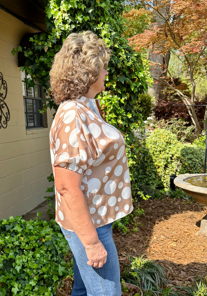 Lanie Polka Dot Short Sleeve Top