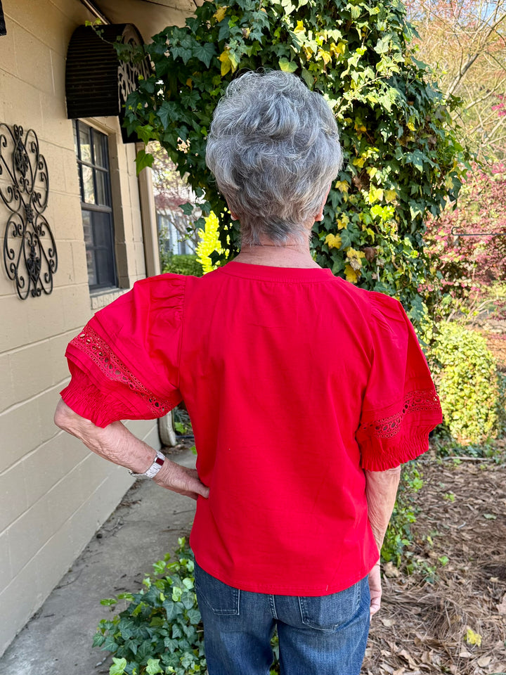 Tara Short Puff Sleeve Top