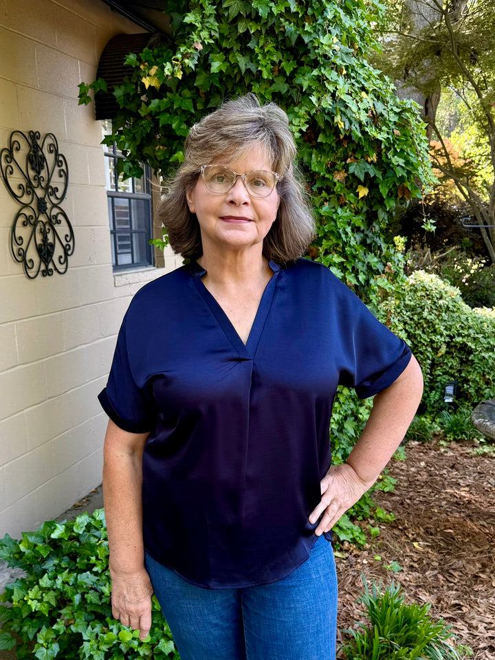 Selena V-Neck Short Sleeve Top