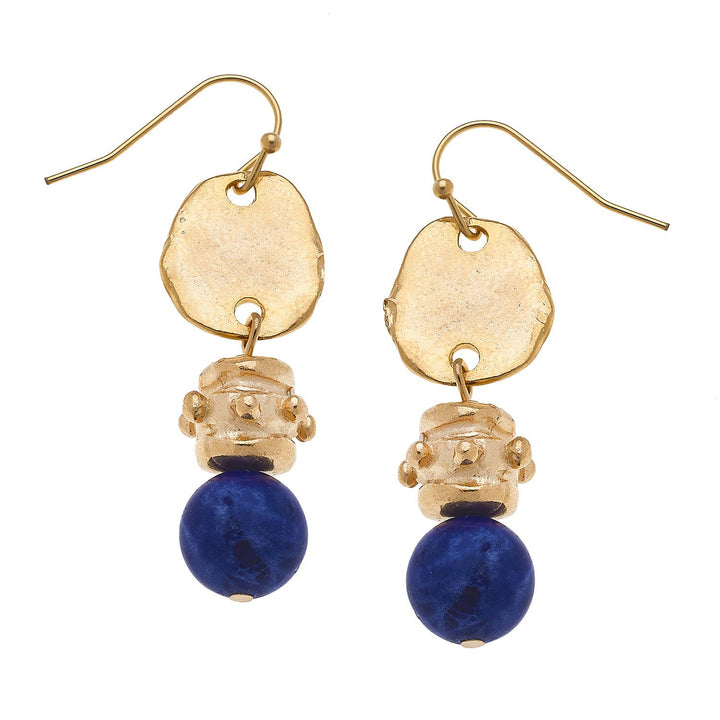 Susan Shaw Bentley Gold Earrings Sodalite