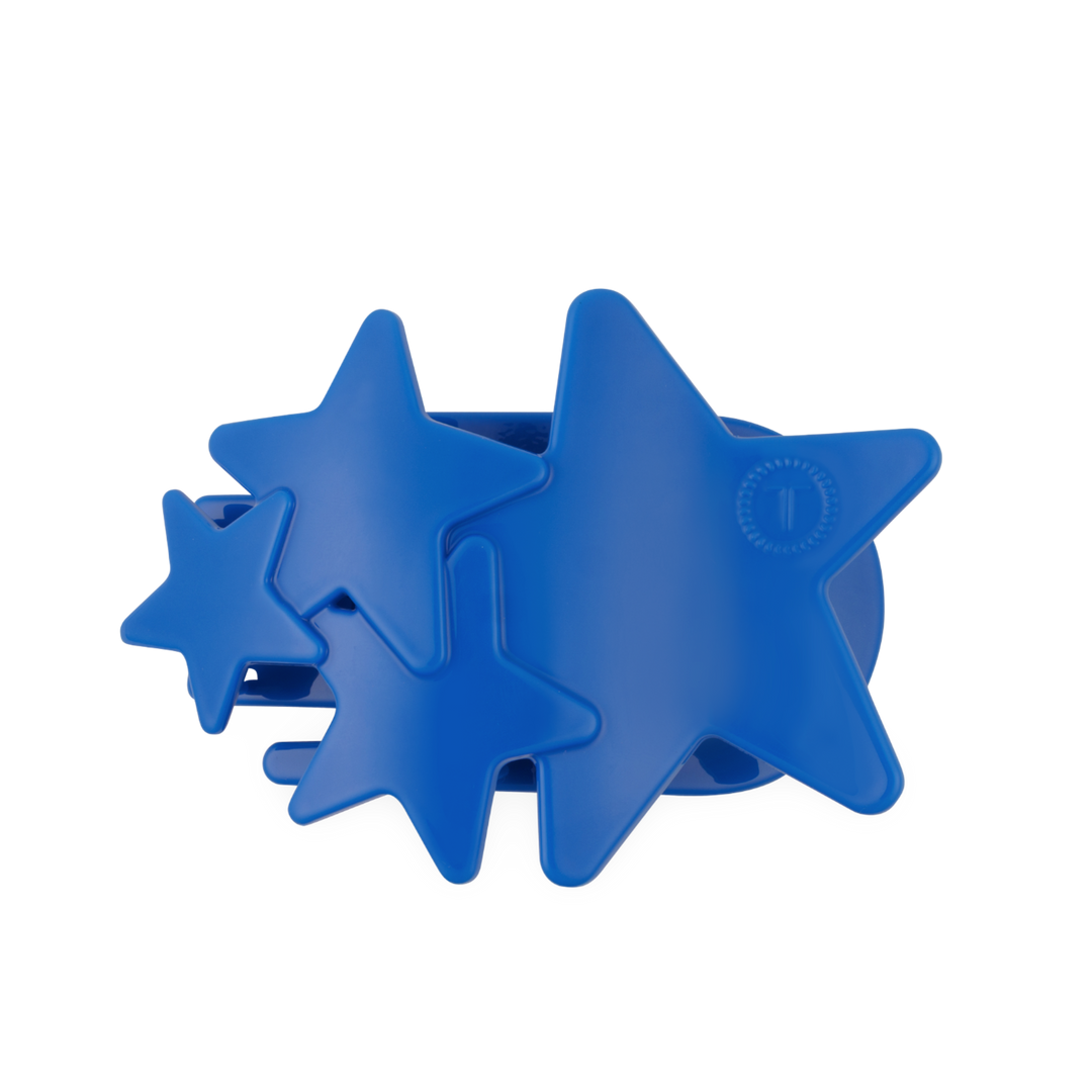 TELETIES Shooting Star Flat Hair Clip – Red & Blue | Lay Flat Design
