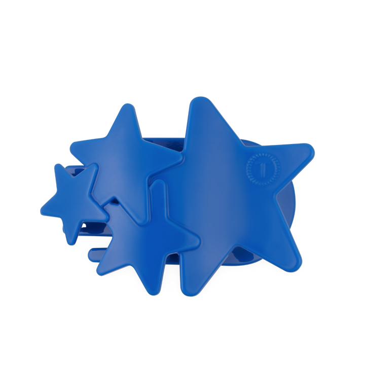 TELETIES Shooting Star Flat Hair Clip – Red & Blue | Lay Flat Design