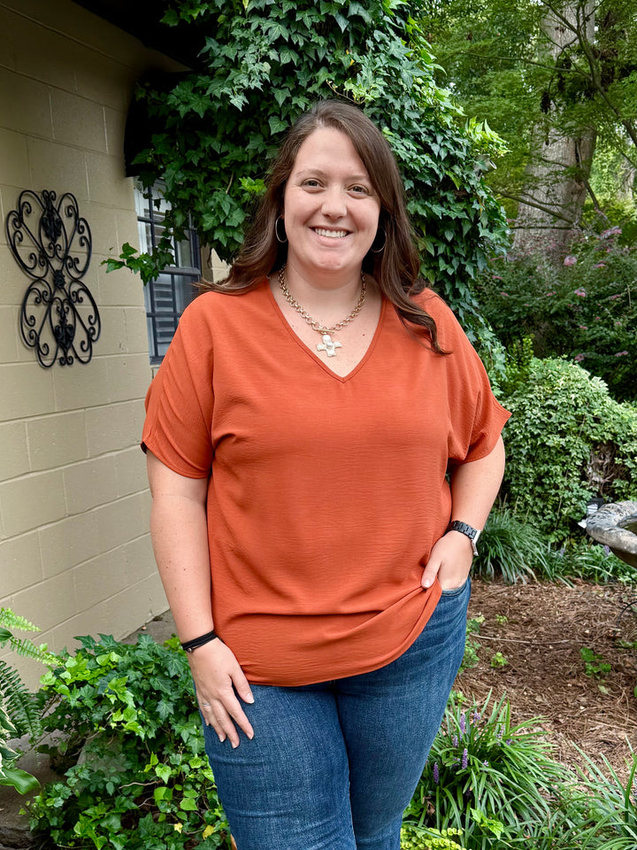 Lizzy V Neck Plus Size Top