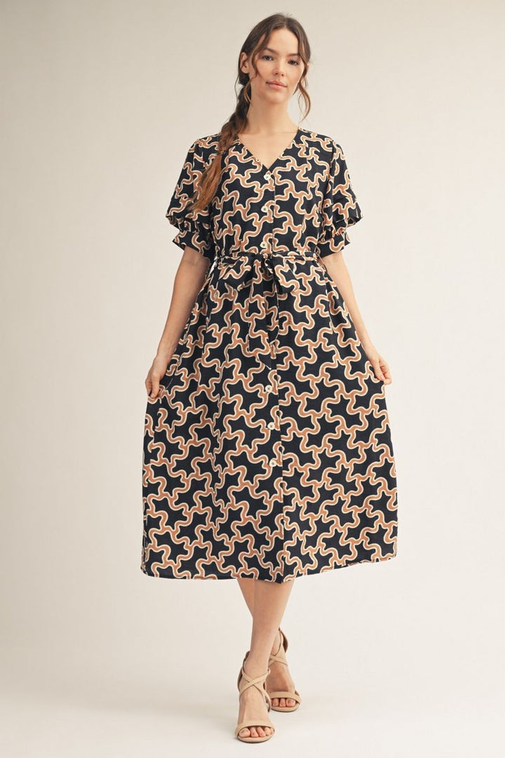 Candy Short Sleeve Midi Dress