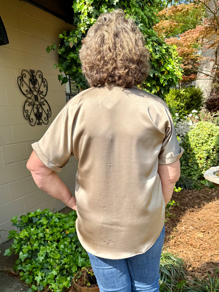 Selena V-Neck Short Sleeve Top