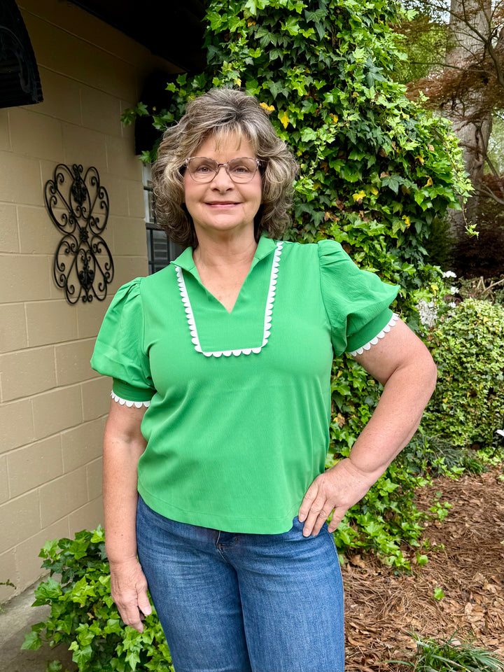 Charlie Short Puff Sleeve Top