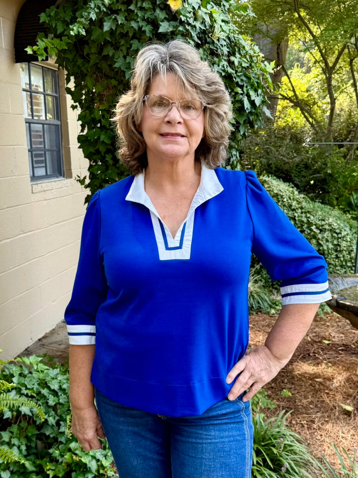 Mary Jo 3/4 Sleeve V-Neck Top