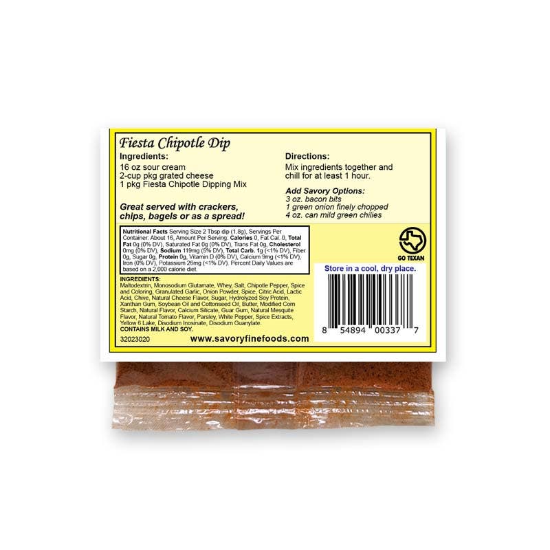 Savory Fine Foods Fiesta Chipotle Dip Mix