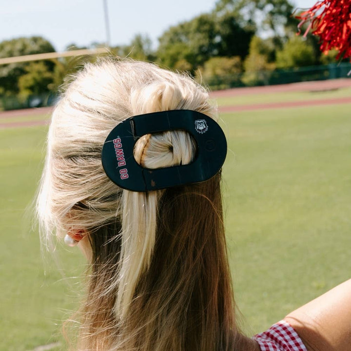 Flat Round Hair Clip Go Dawgs!