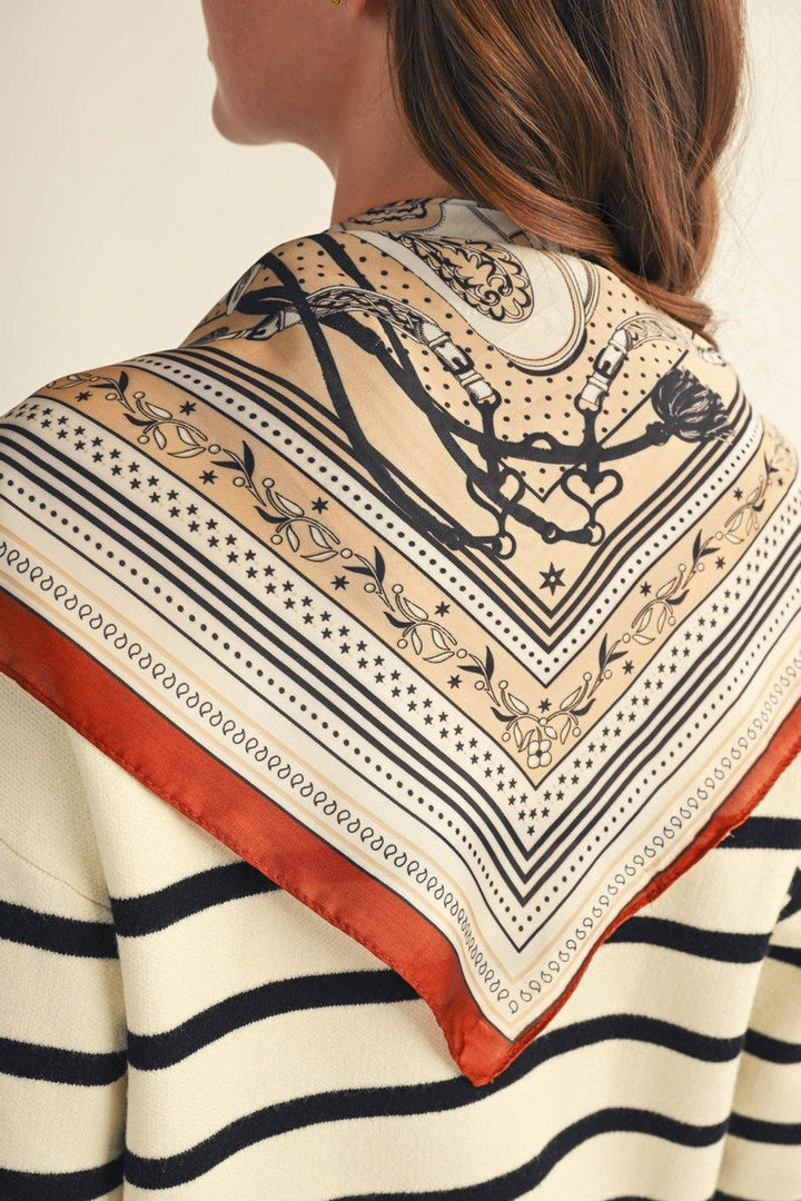 Flower, Paisley & Chain Print Scarf