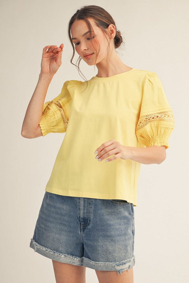 Tara Short Puff Sleeve Top
