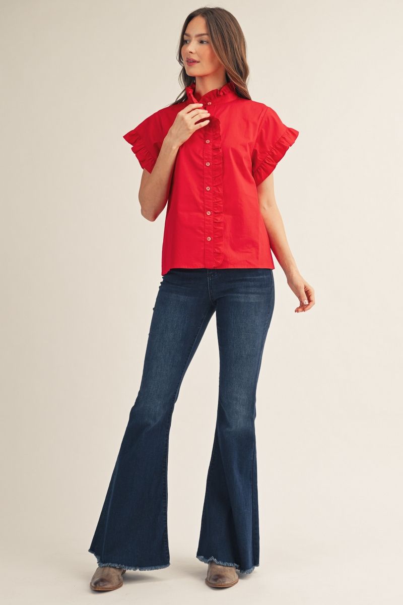 Penny Short Ruffle Sleeve Top