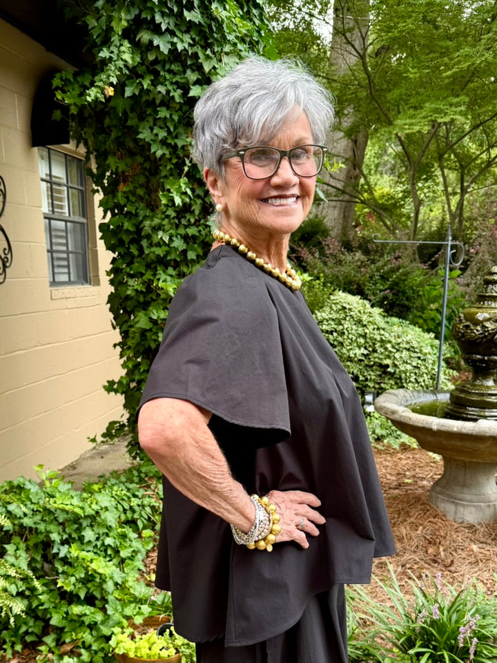 Sophie Luxe Black Short Sleeve Top