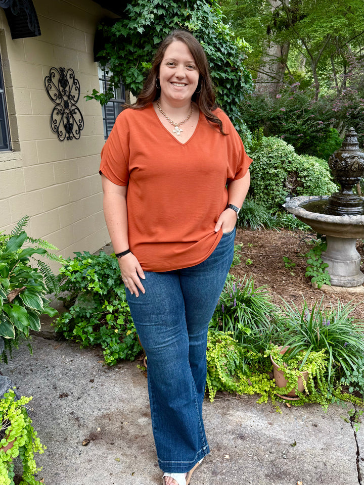 Lizzy V Neck Plus Size Top