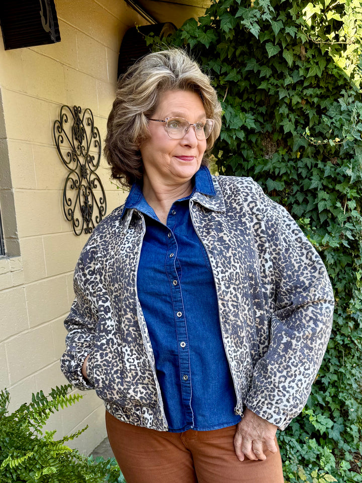 Barbara Leopard Bomber Jacket