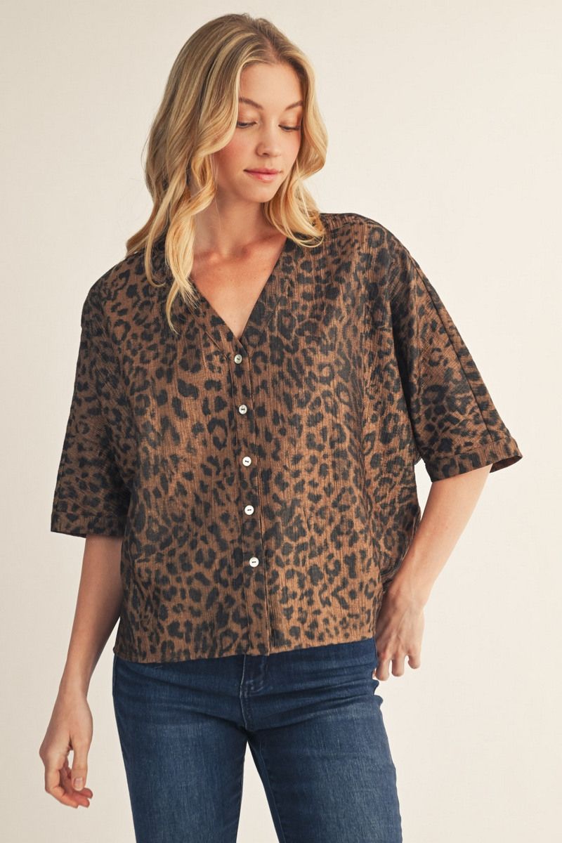 Lou Short Sleeve Leopard Top