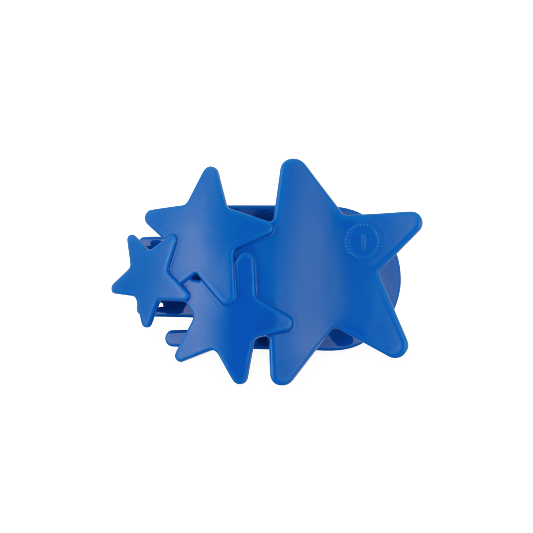 TELETIES Shooting Star Flat Hair Clip – Red & Blue | Lay Flat Design