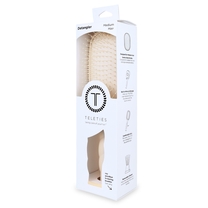 TELETIES Detangler Hair Brush for Medium Hair - Tan