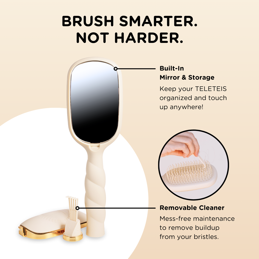 TELETIES Detangler Hair Brush for Fine Hair - Tan