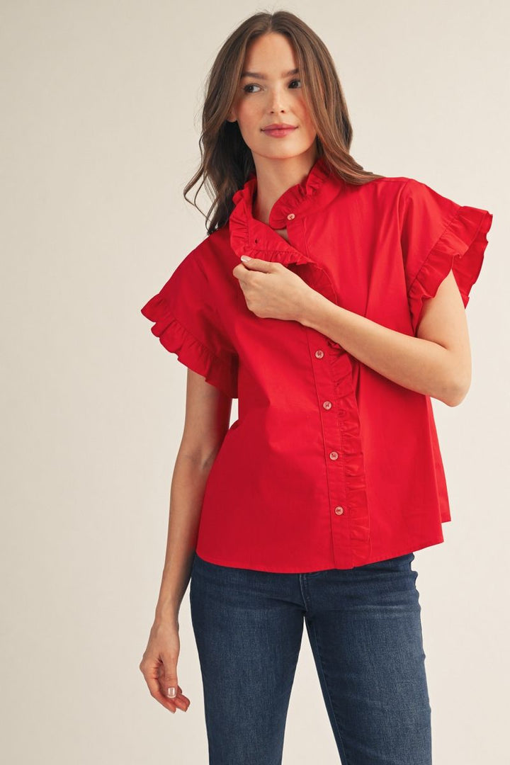 Penny Short Ruffle Sleeve Top