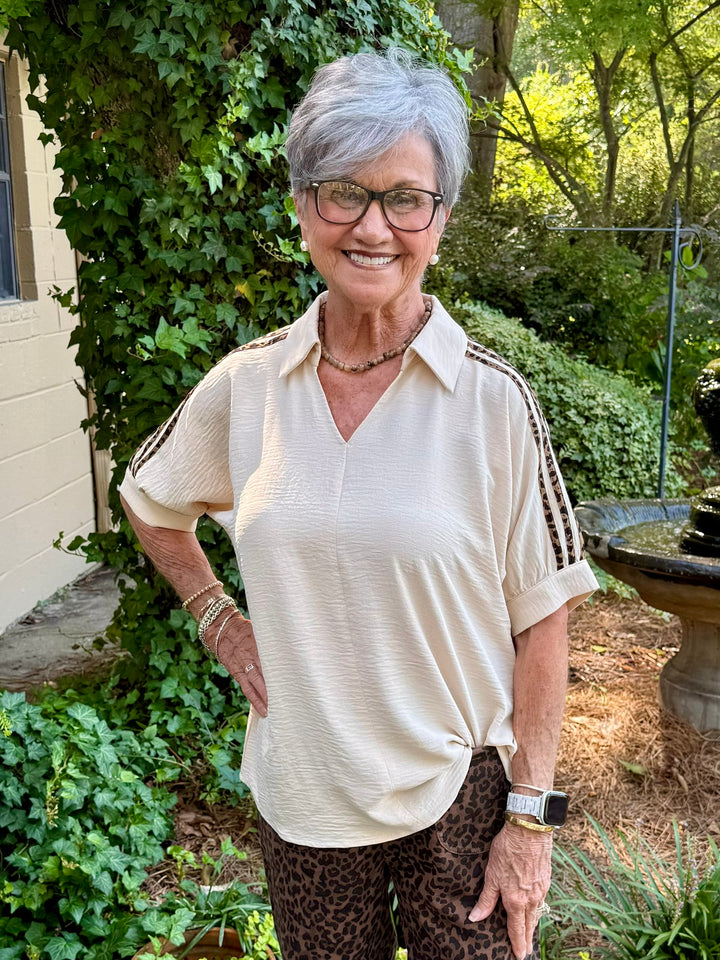 Emily Short Sleeve V Neck Top