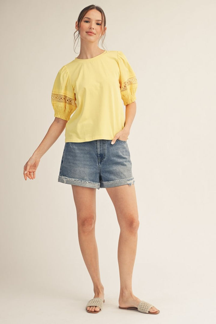 Tara Short Puff Sleeve Top