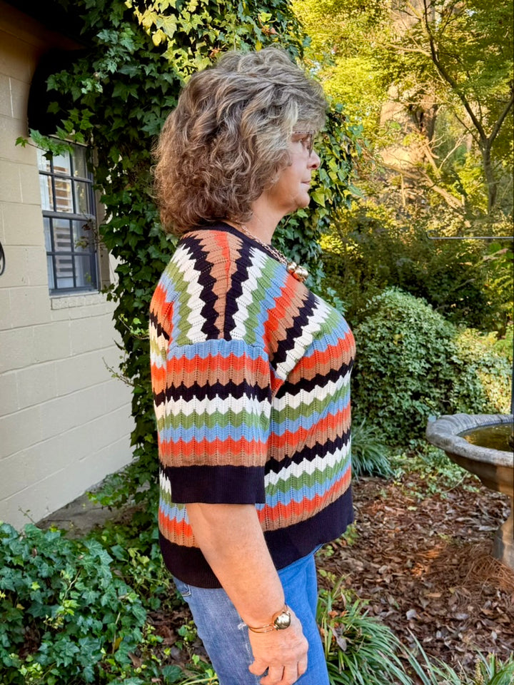 Katie Multicolor Drop Shoulder Sweater