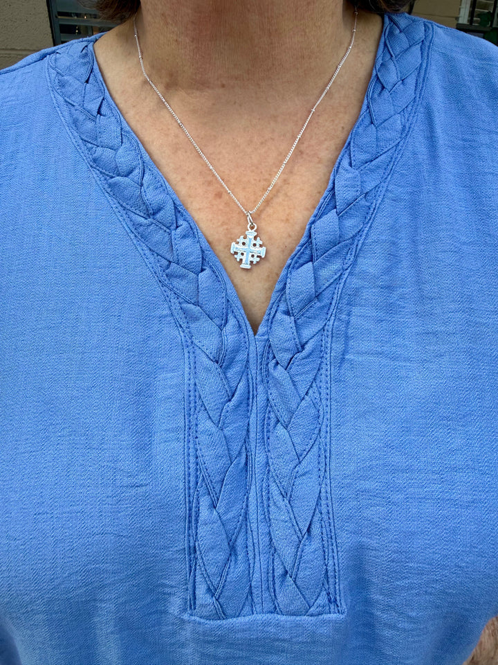 Susan Shaw Dainty Jerusalem Cross Necklace