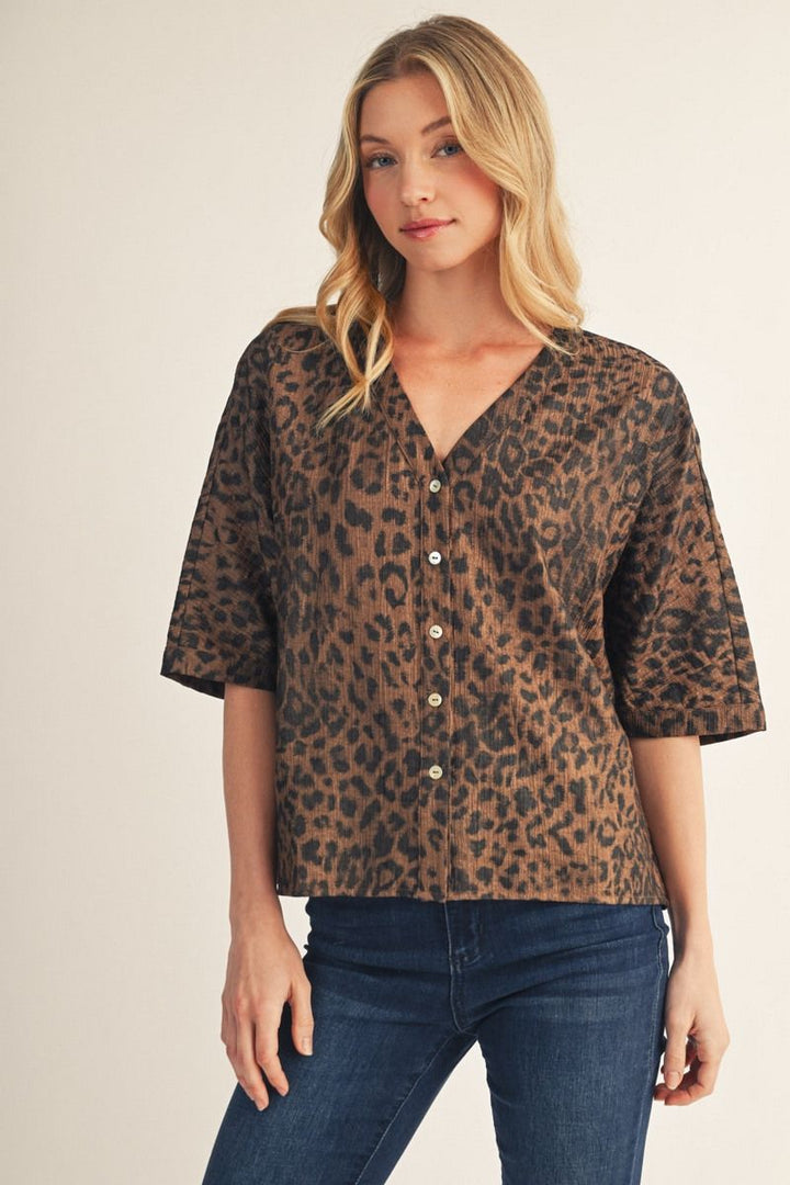 Lou Short Sleeve Leopard Top