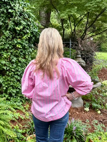 Elle Stripe 3/4 Sleeve Top