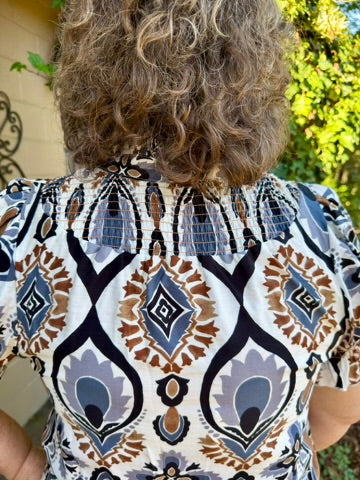 Evie Short Puff Sleeve Print Top