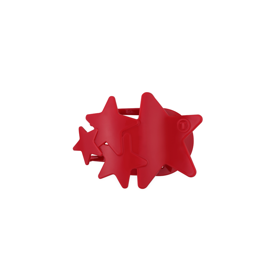 TELETIES Shooting Star Flat Hair Clip – Red & Blue | Lay Flat Design