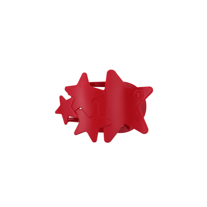TELETIES Shooting Star Flat Hair Clip – Red & Blue | Lay Flat Design