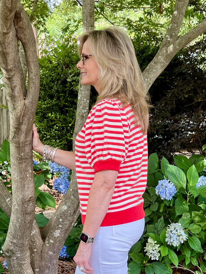 Kollyn Stripe Short Sleeve Top