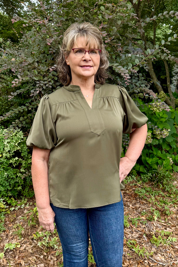 Carlie Puff Short Sleeve Top