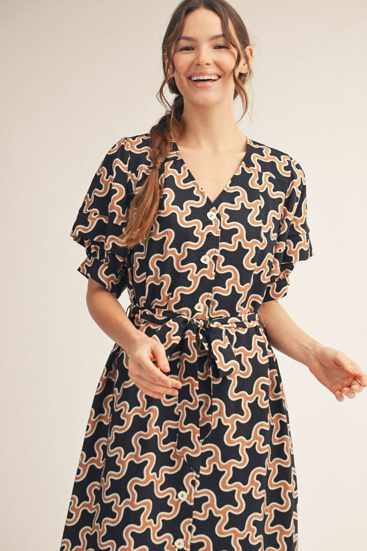 Candy Short Sleeve Midi Dress