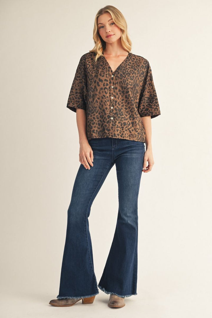 Lou Short Sleeve Leopard Top