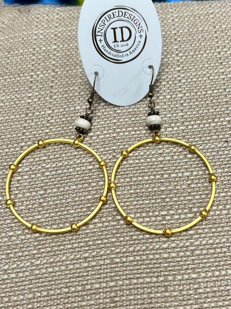 Inspired Designs Circle Drop Earrings – Bronze & Gold Tone