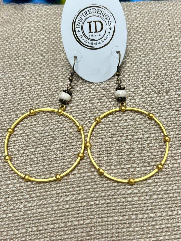 Inspired Designs Circle Drop Earrings – Bronze & Gold Tone