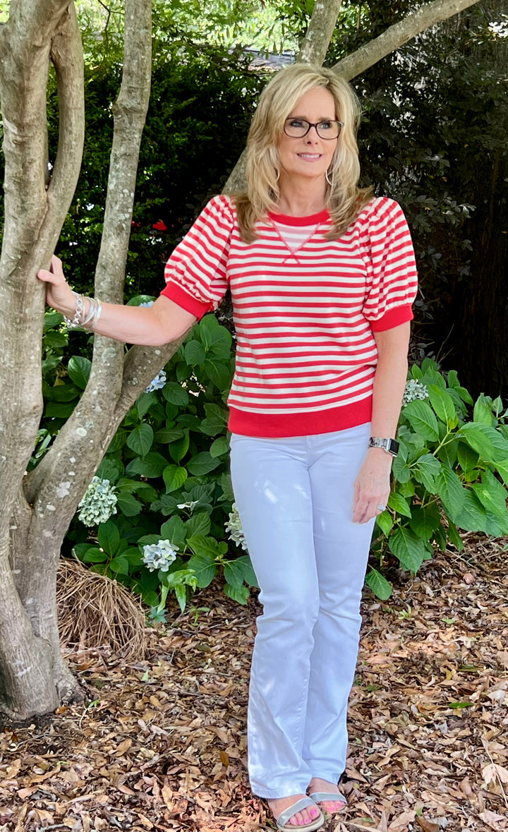Kollyn Stripe Short Sleeve Top