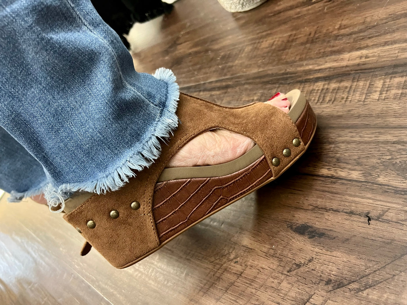 Corkys Carley Suede Wedge Sandal